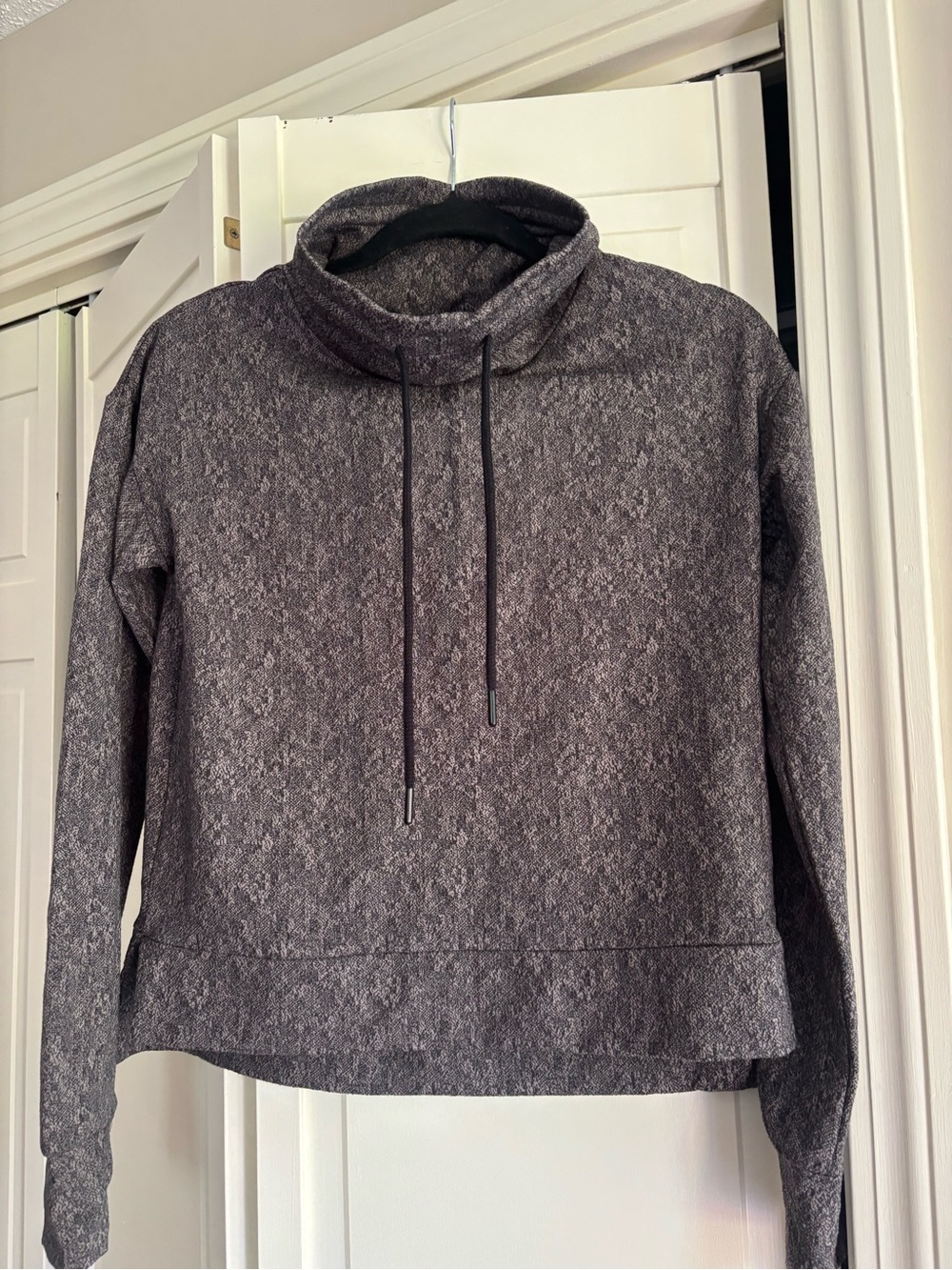 Mondetta Heathered Charcoal Cowl-Neck Sweater